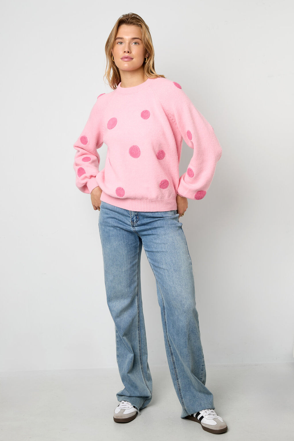 Cozy Knitted Sweater for Fall/Winter - Polka Dots