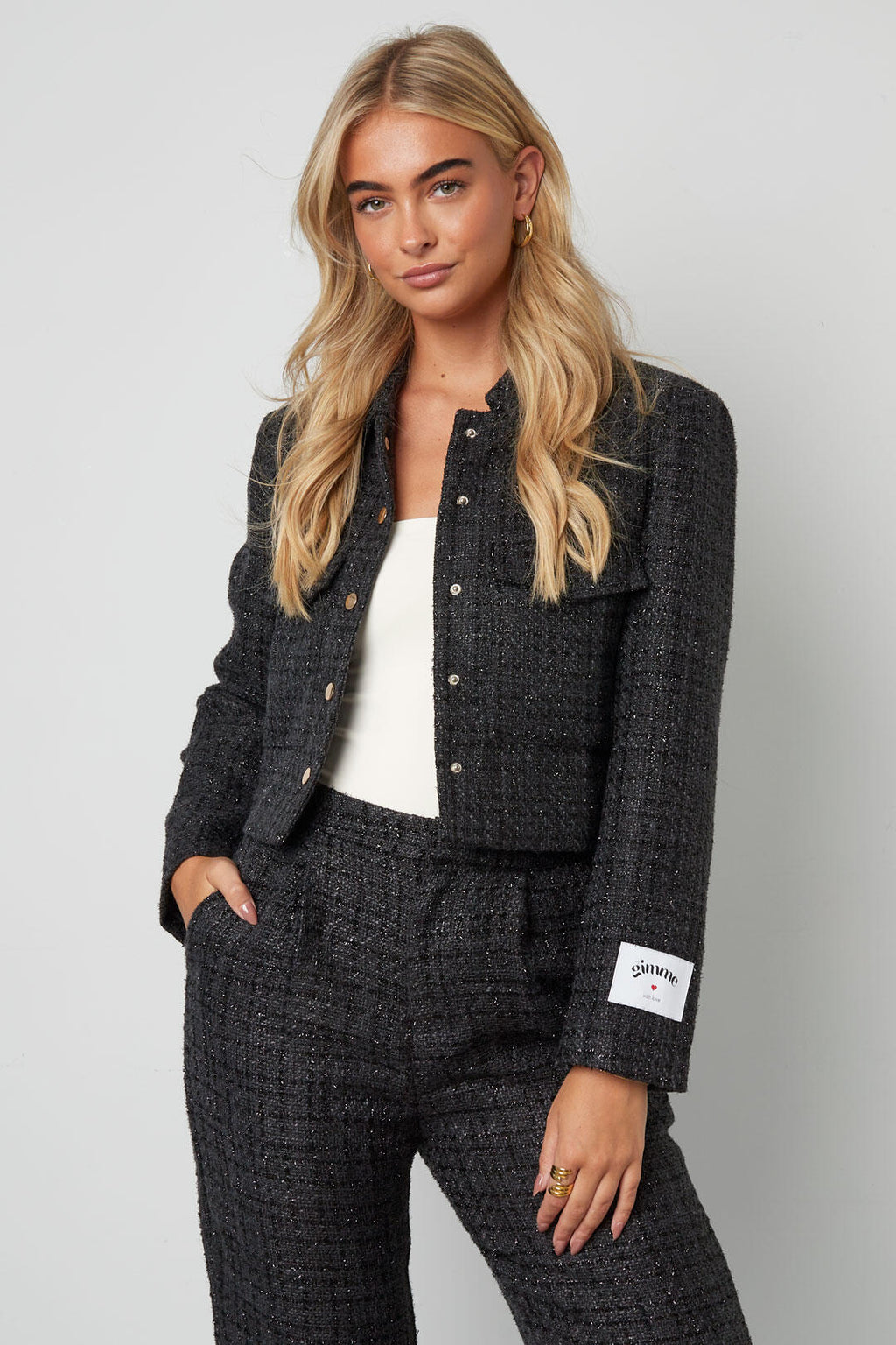 Elegant Checkered 2-Piece Set for Fall/Winter