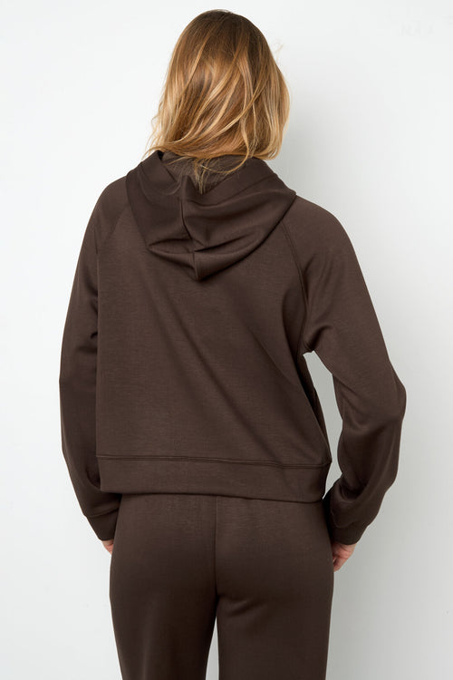 Stylish All-Fit Knitted Hoodie in Navy & Brown