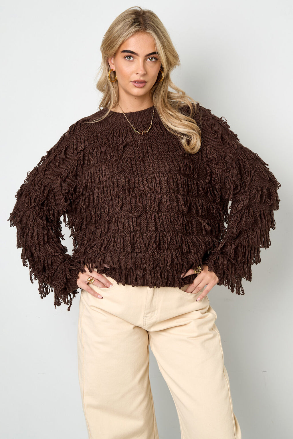 Soft Acrylic Knit Sweater for Cozy Fall/Winter