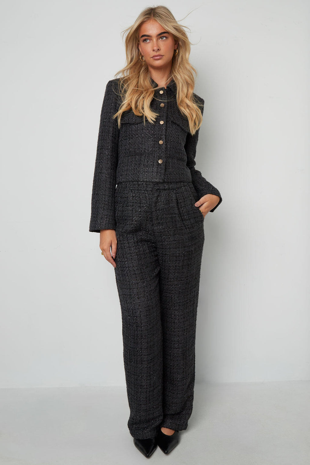 Elegant Checkered 2-Piece Set for Fall/Winter