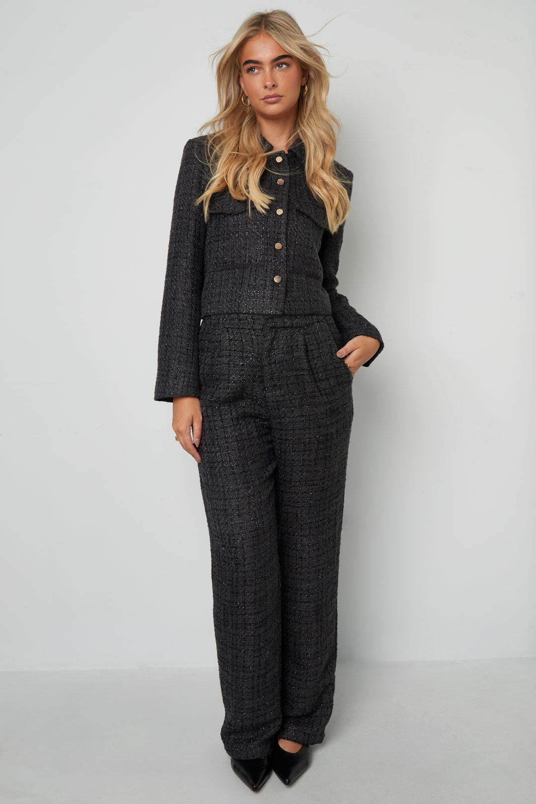 Elegant Checkered 2-Piece Set for Fall/Winter